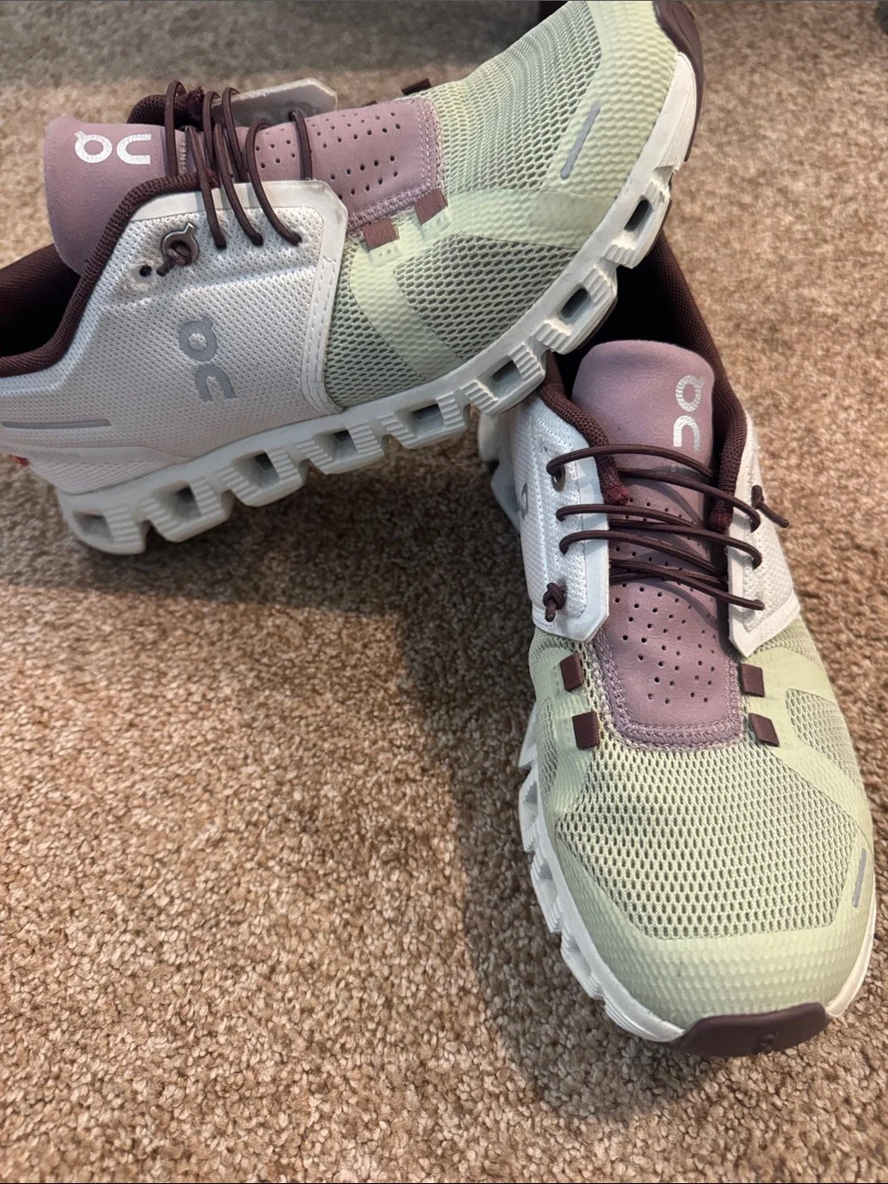 On Running Women's Athletic Shoes in Sage and Mauve